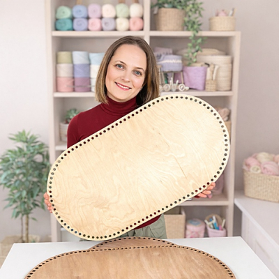 Wooden floor for crochet Moses basket with 10 mm holes