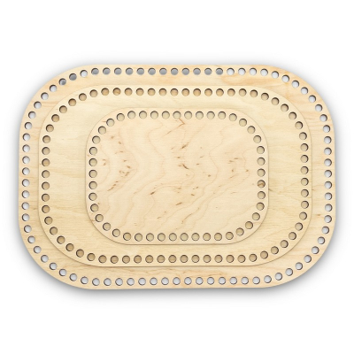 Rounded rectangular bottom for basket