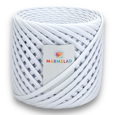 T-shirt yarn 5-7 mm White